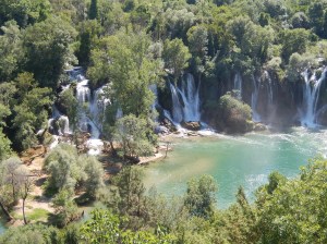 Looking down on Kravice Falls