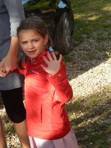 A quick wave from Ruby as she off to the school bus