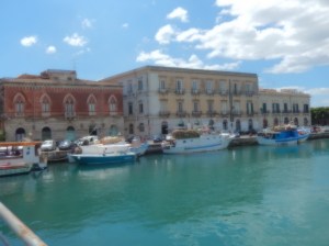 The island of Ortigia is across a bridge from Syracuse