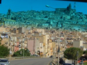 Caltagirone through the bus window