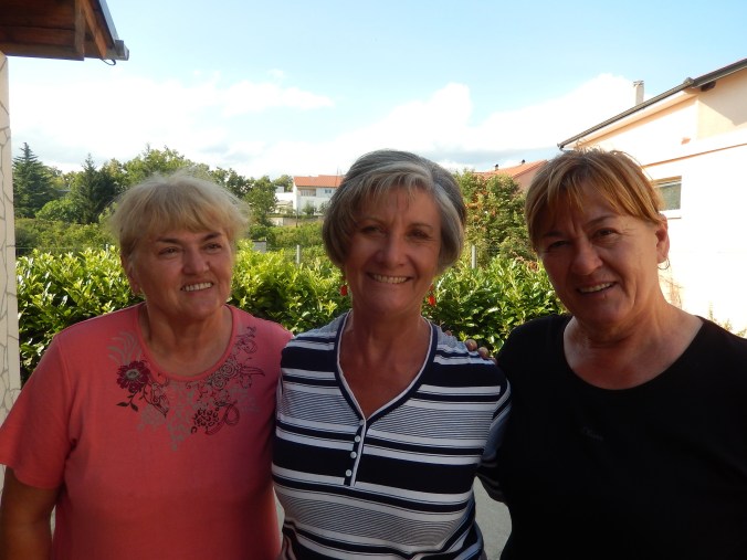 After the makeover - the talented hairdresser is on the left, Ana on the right