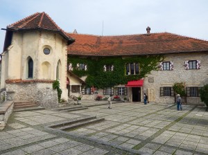 In the Castle Courtyard at Lake Bled