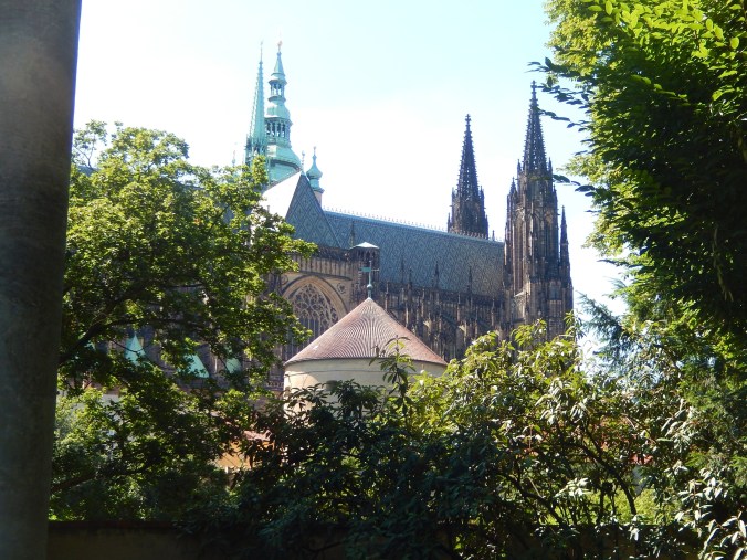 Approaching castle grounds - side view St Vitus cathedral