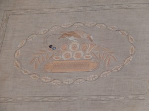 A close up of detail in the embroidery