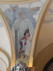Mother and child fresco in the 'clapping room'