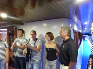Some of the singers with our cruise director and a fellow cruiser