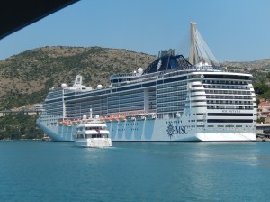 In Dubrovnik port on our arrival