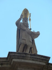 Patron saint of Dubrovnik - holding a model of the city in his left hand