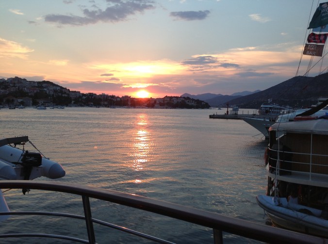 Our last sunset from the stern deck of the Adriatic Pearl.  Photo courtesy and copyright of Jay