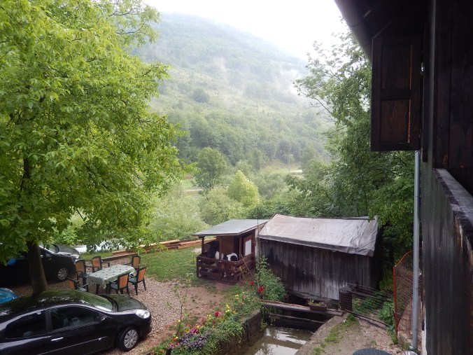 View from the verandah of our Plitvice Lakes accommodation
