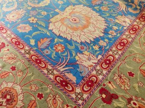 Detail of handwoven woollen carpet