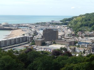 Overlooking the township at Dover harbour 