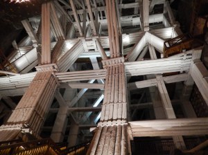 Old timber work shoring up excavations 