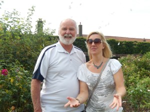 "Daughter" throwing rose petals, just for the sheer joy of it
