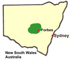 Forbes is around 400 kilometres west of Sydney