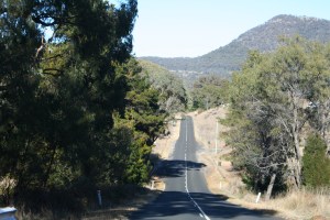 Driving through Warrumbungle National Park