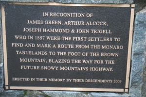 Snowy Mountains Highway Memorial Plaque