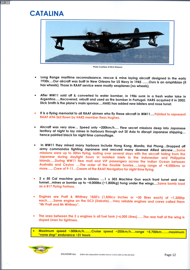 details of the HARS Catalina