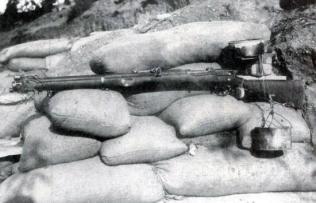 The drip feed rifle was implemented during the evacuation of Gallipoli, to confuse the Turks into thinking Anzac Cove was still being defended. When enough water had dripped into a jam tin, the weight caused a string to pull the trigger.