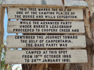 Burke and Wills campsite at Pamamaroo Creek near Menindee NSW, taken March 2016