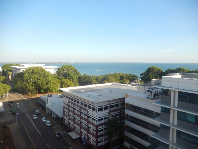 VISTA FROM OUR HOTEL ROOM - PARLIAMENT HOUSE HIDING BEHIND THE TREE LINE