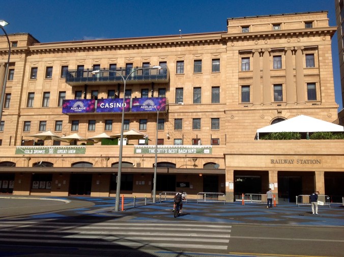 THE FOOTBRIDGE LEADS DIRECTLY TO THE MAIN CENTRAL RAILWAY STATION. THIS IS THE REAR SIDE. I FIRST ARRIVED IN ADELAIDE BY OVERNIGHT TRAIN FROM MELBOURNE IN 1974