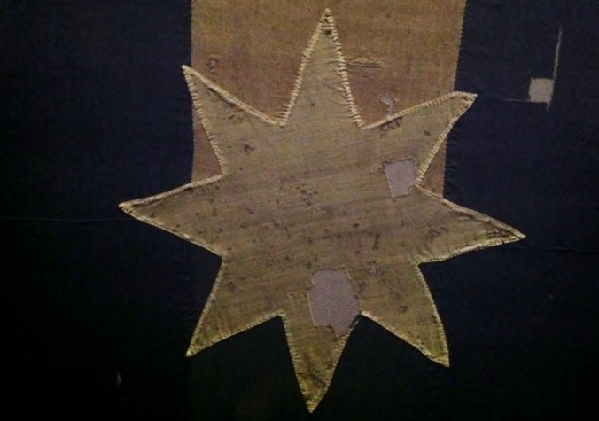 One of the 5 eight-pointed stars on the 1854 Eureka Flag, representing the Southern Cross constellation