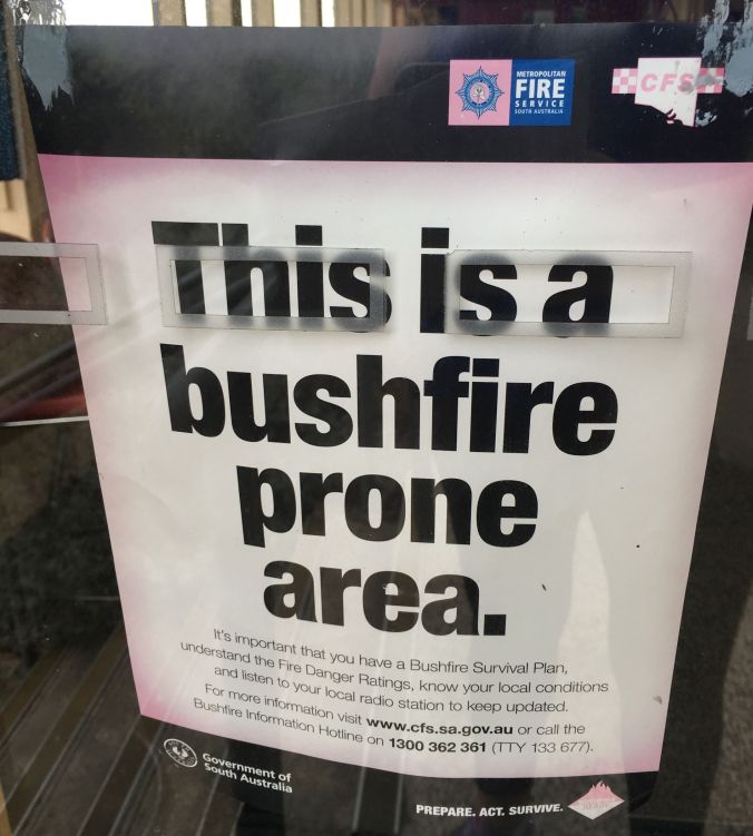 rs Bushfire Warning at Tantanoola Caves